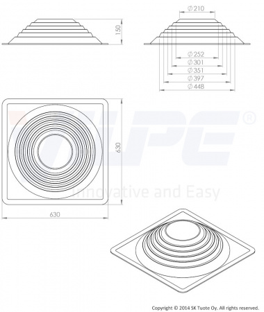 Уплотнитель ROOFSEAL №6/9 260-460 мм Vilpe